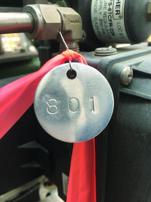 Metal tag on leak