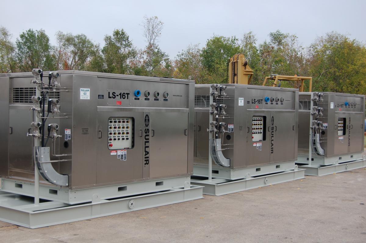 High-pressure stainless steel enclosures are produced by Sullair of Houston.